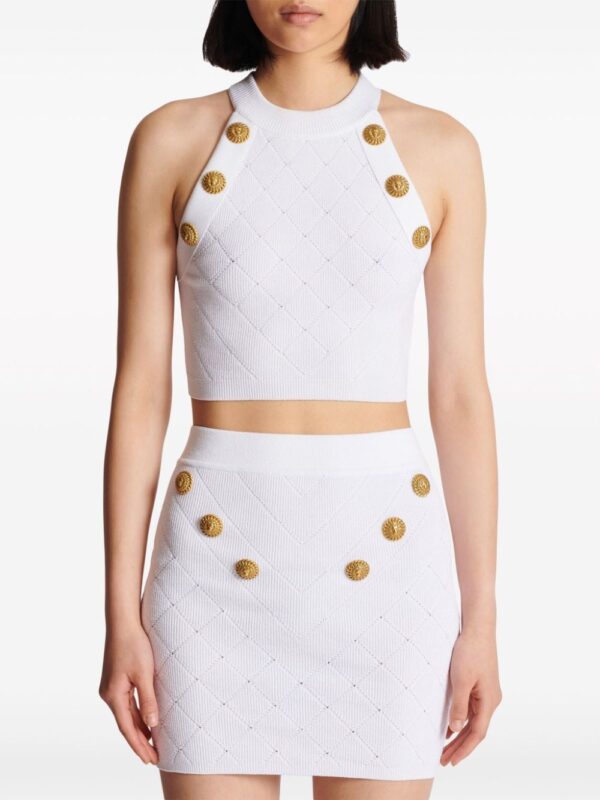 Balmain 6-Button knitted crop top - Image 5