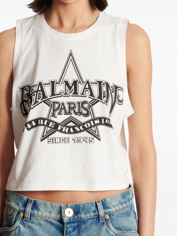 Balmain Western-print cropped tank top - Image 5
