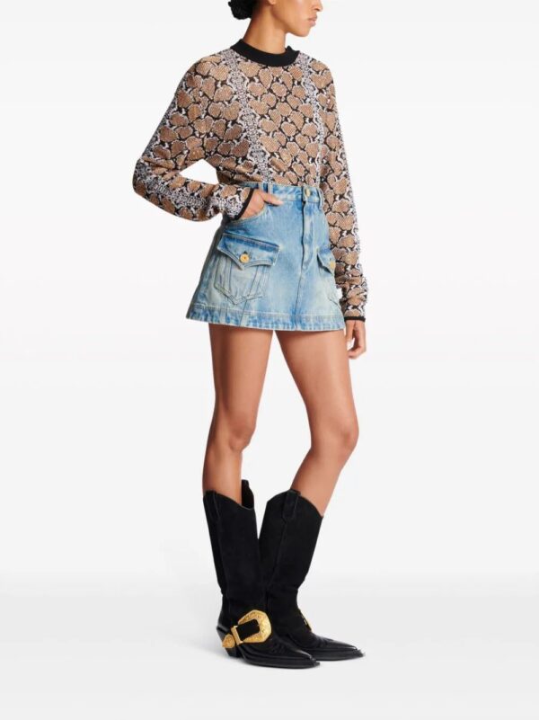 Balmain  A-line denim miniskirt - Image 3