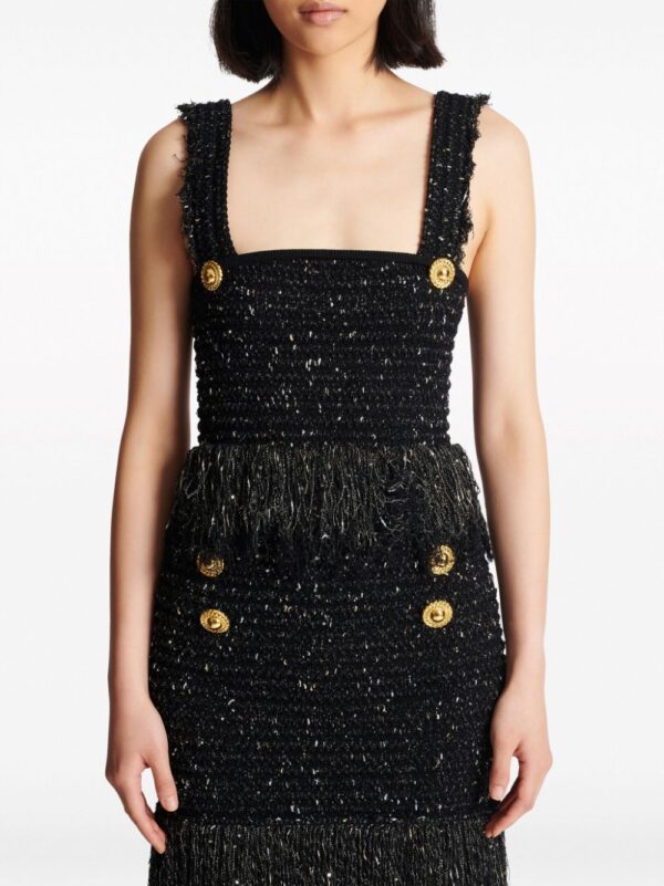 Balmain 2-Button fringe tweed top - Image 5