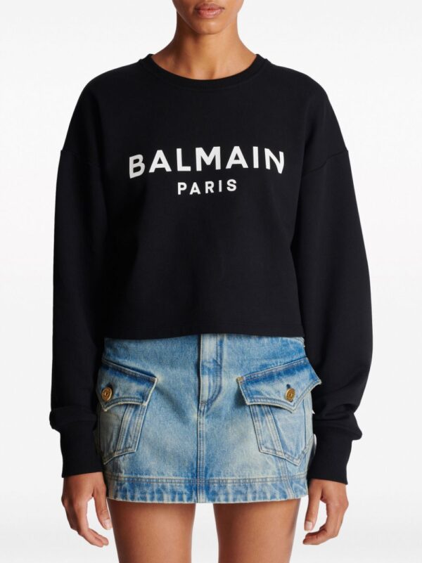 Balmain logo-print cotton sweatshirt - Image 5