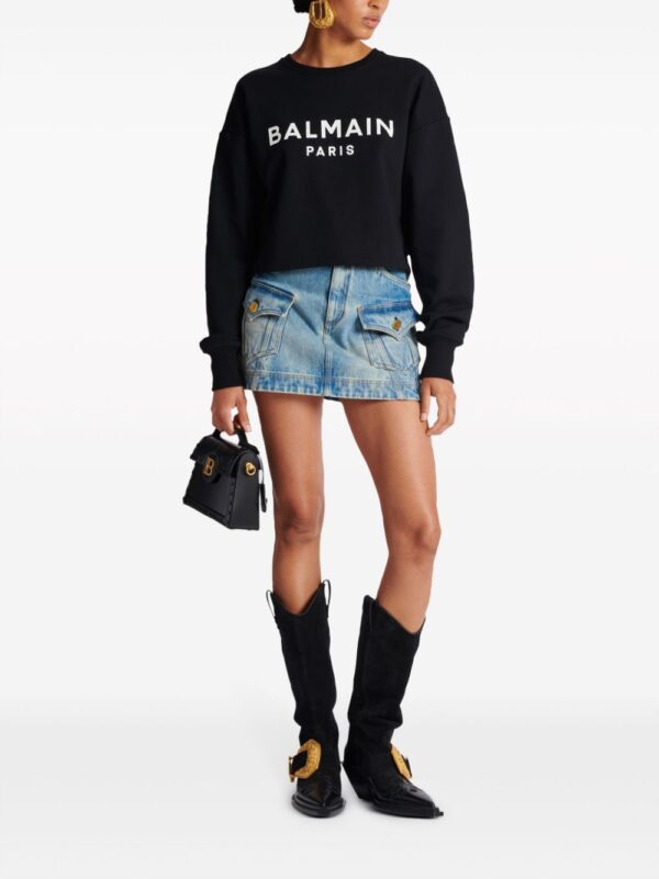 Balmain logo-print cotton sweatshirt - Image 2