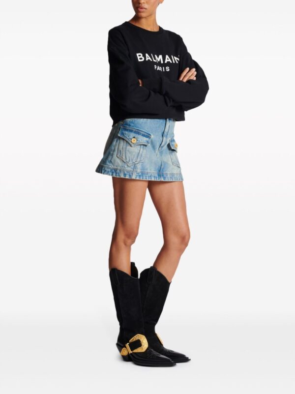 Balmain logo-print cotton sweatshirt - Image 3