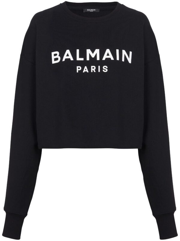 Balmain logo-print cotton sweatshirt