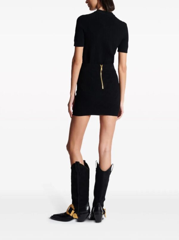 Balmain  6-Button fine-knit mini skirt - Image 4