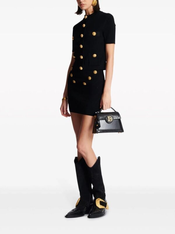 Balmain  6-Button fine-knit mini skirt - Image 2