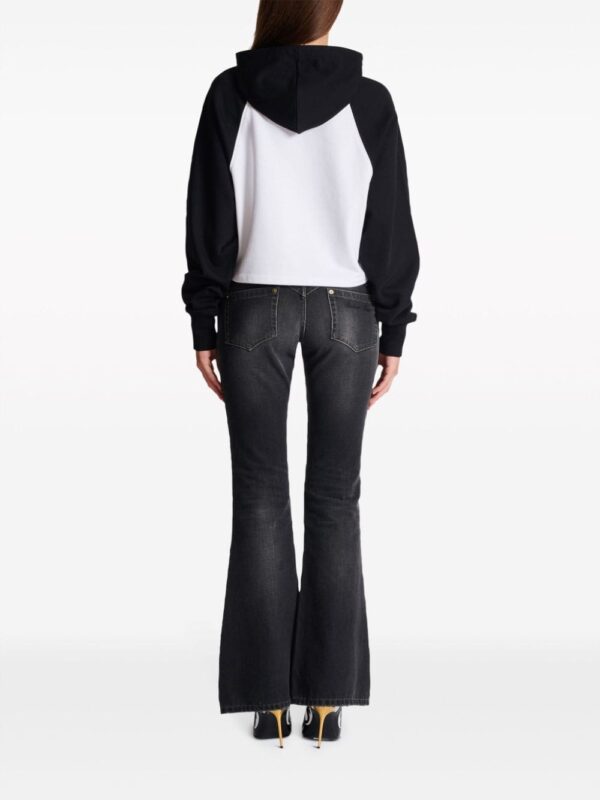 Balmain logo-print cropped hoodie - Image 4