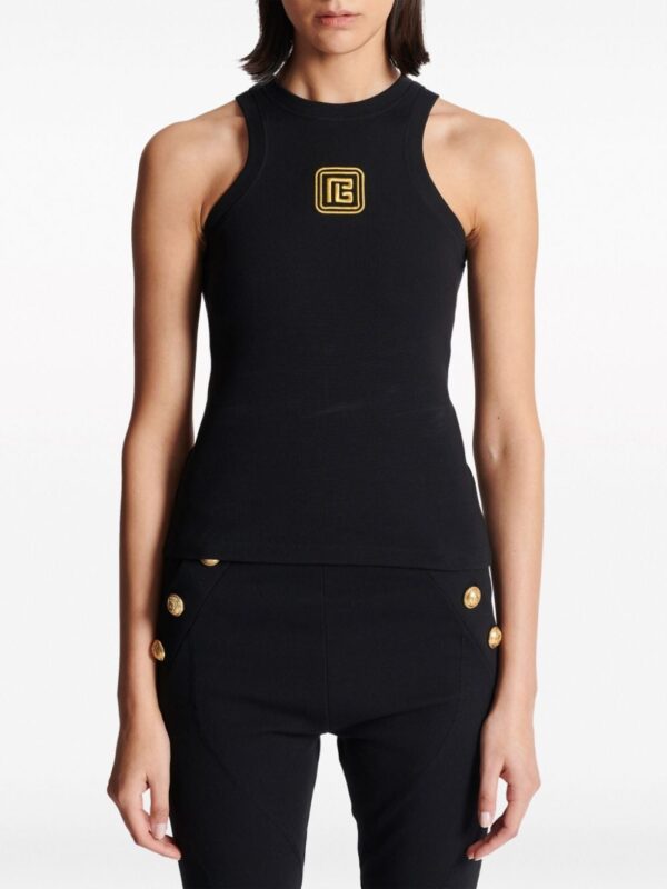 Balmain PB logo-embroidered tank top - Image 5