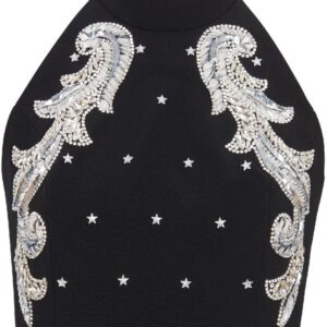 Balmain Baroque embroidered crop top
