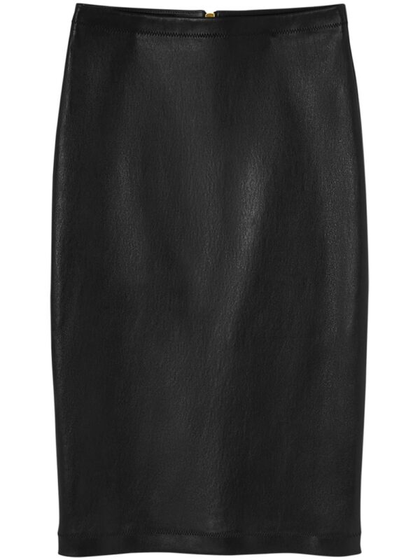 Versace  leather pencil midi skirt