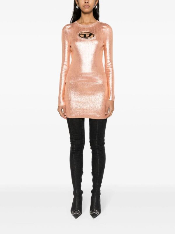 Diesel  metallic logo-appliqué mini skirt - Image 2