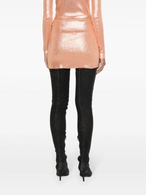 Diesel  metallic logo-appliqué mini skirt - Image 4