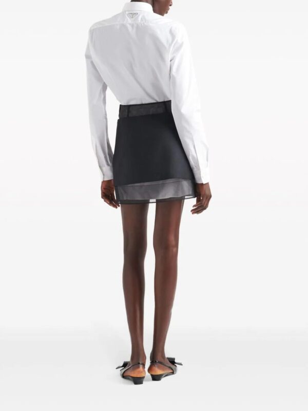 Prada  logo-plaque wool miniskirt - Image 3