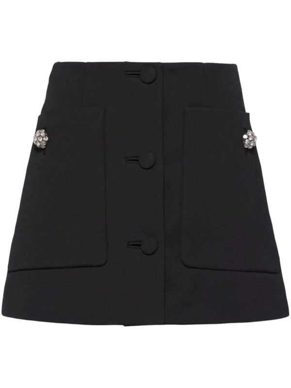 Prada  crystal-embellished wool skirt