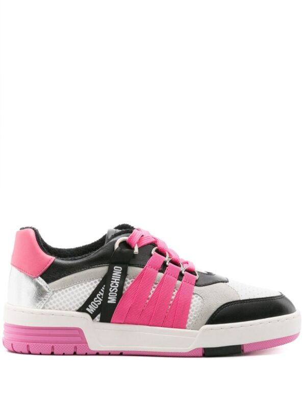 Moschino strap-detailing leather sneakers