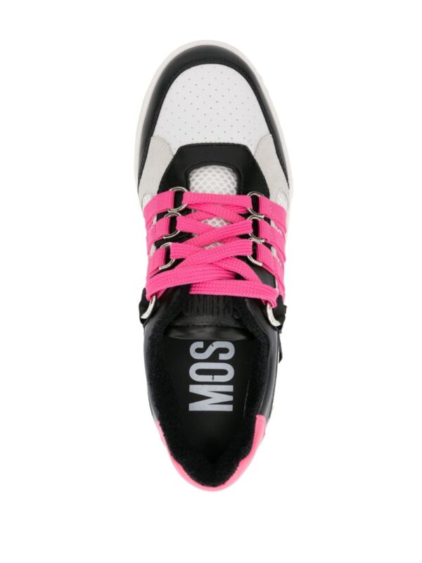 Moschino strap-detailing leather sneakers - Image 4