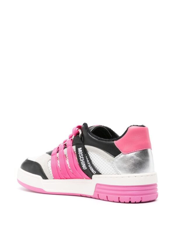 Moschino strap-detailing leather sneakers - Image 3