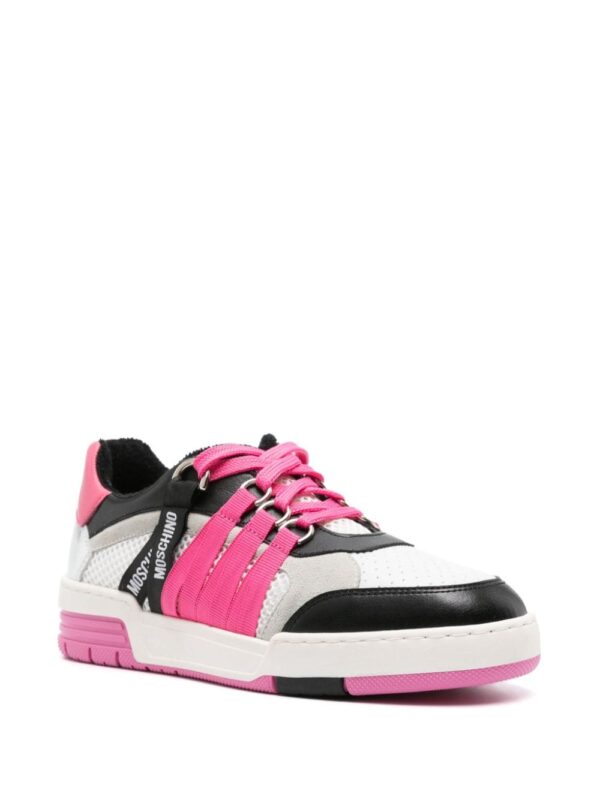 Moschino strap-detailing leather sneakers - Image 2