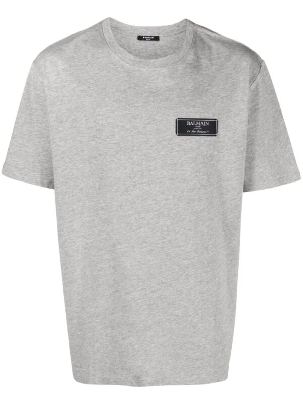 Balmain  logo-patch mélange T-shirt