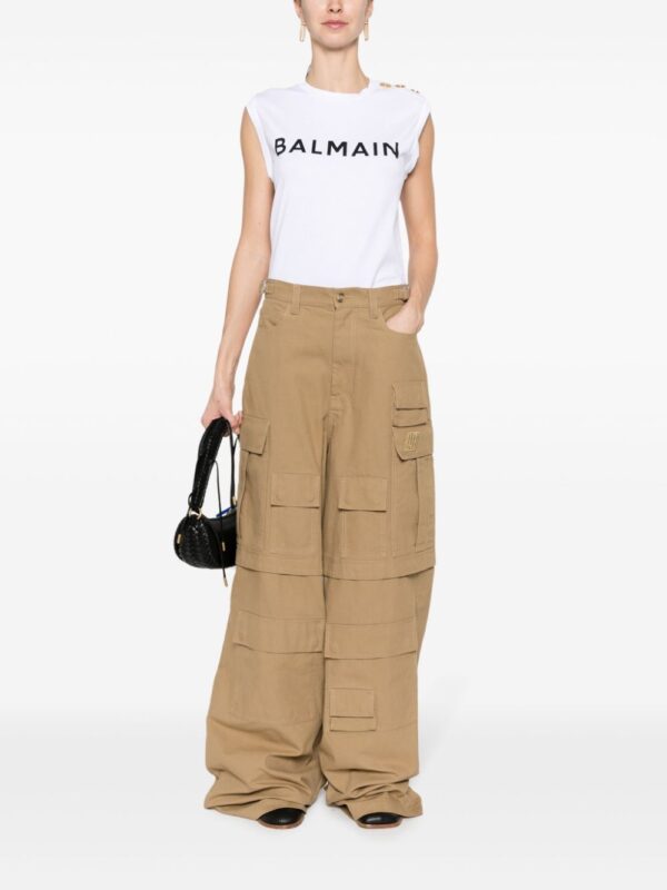 Balmain logo-print cotton top - Image 2