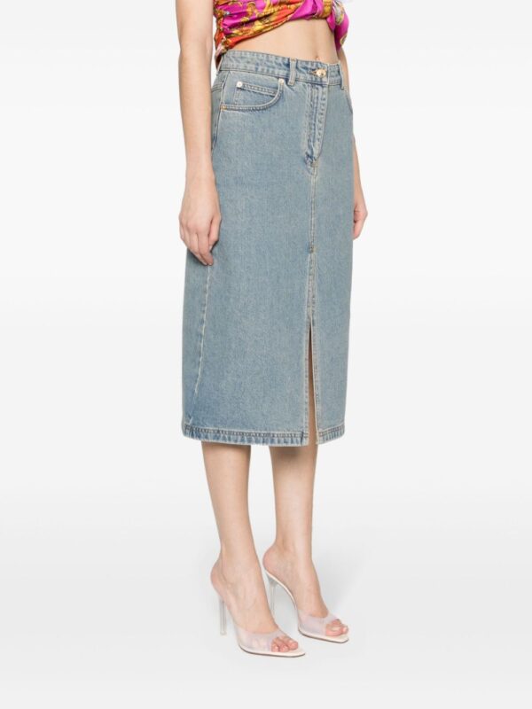 Moschino  Teddy Bear-button denim midi skirt - Image 3
