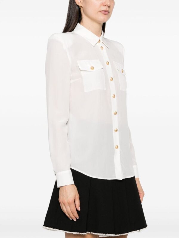 Balmain embossed-buttons silk shirt - Image 3