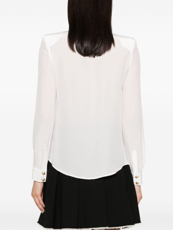 Balmain embossed-buttons silk shirt - Image 4
