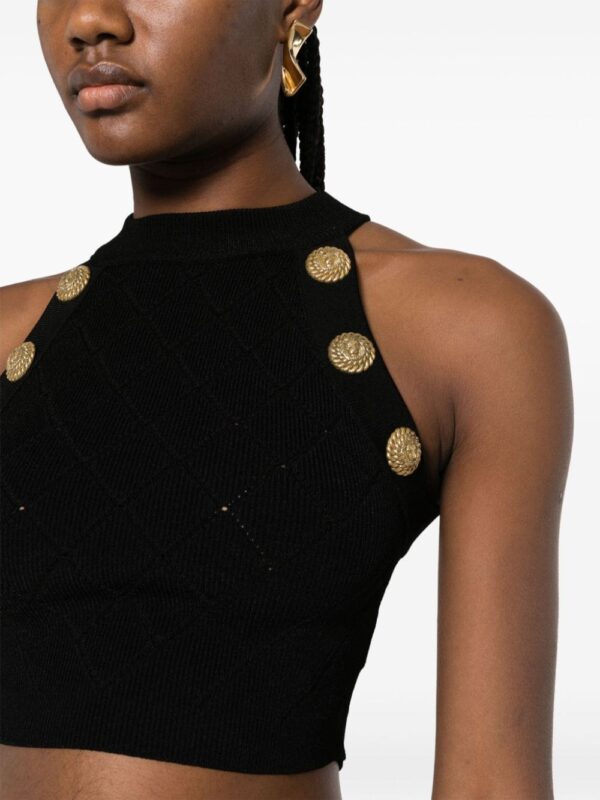 Balmain embossed buttons cropped top - Image 5
