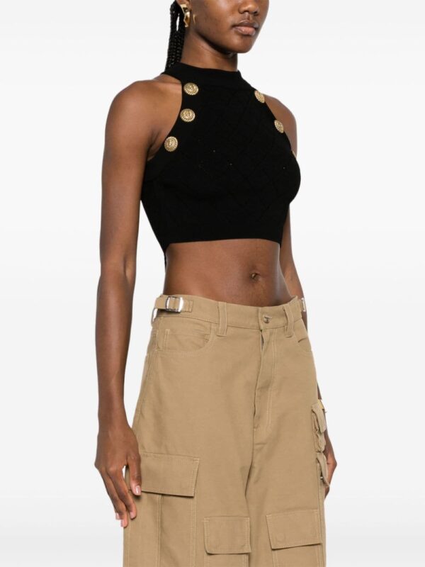 Balmain embossed buttons cropped top - Image 3