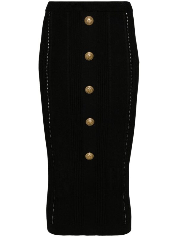 Balmain  ribbed-knit midi skirt