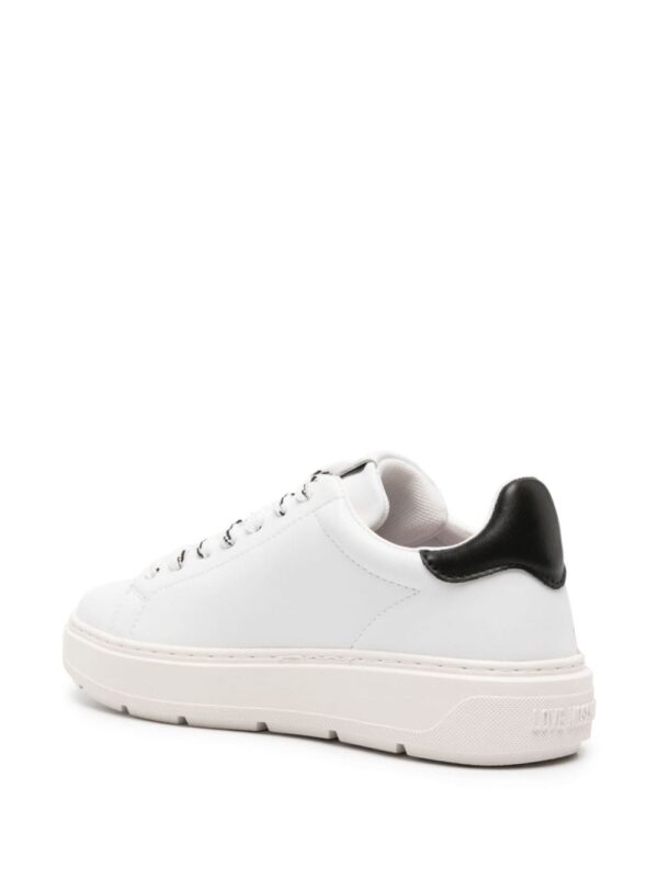 Love Moschino newspaper-print leather sneakers - Image 3