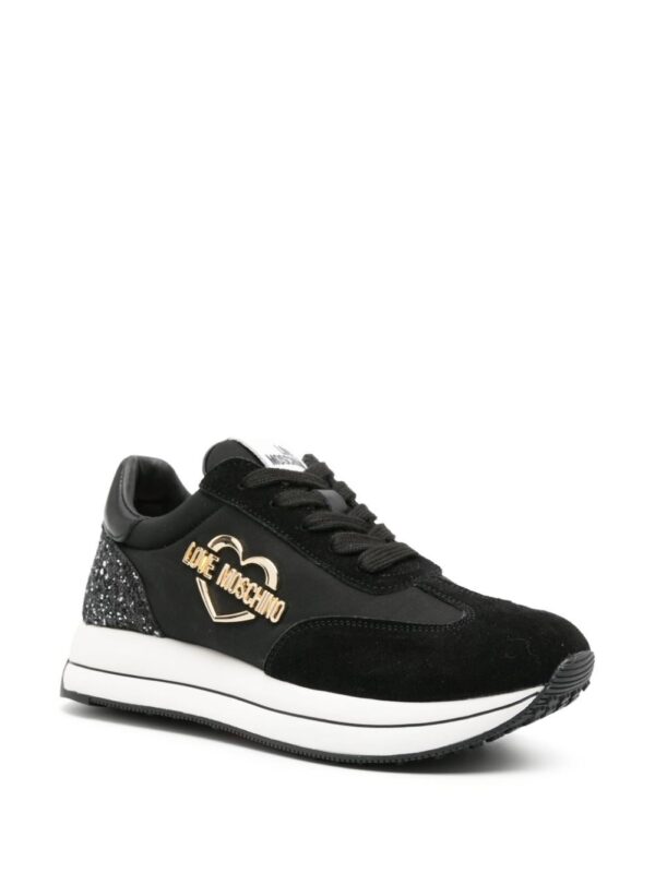 Love Moschino logo-lettering glitter sneakers - Image 2