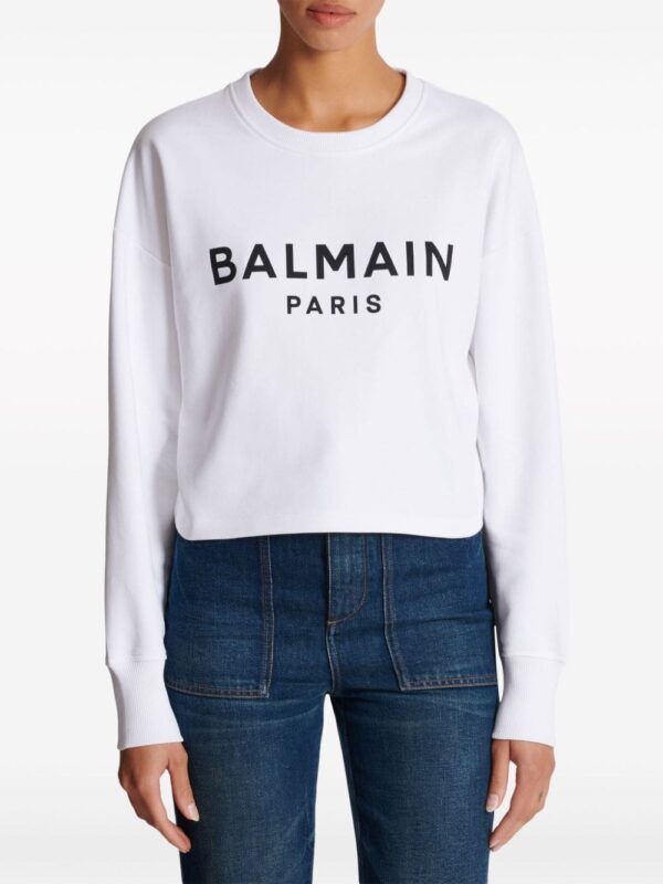 Balmain logo-print cotton sweatshirt - Image 4