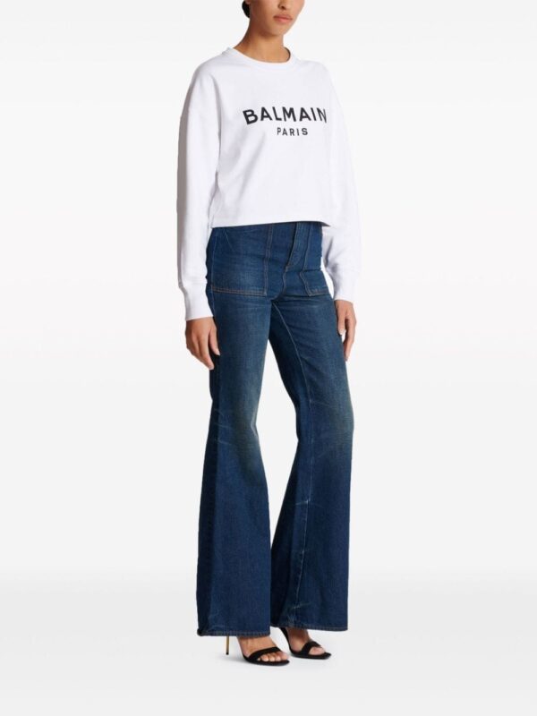 Balmain logo-print cotton sweatshirt - Image 3