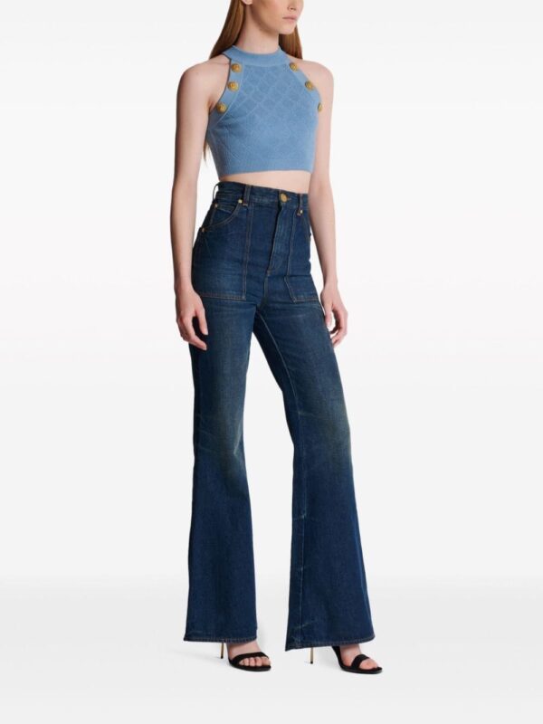 Balmain 6-Button knitted crop top - Image 3