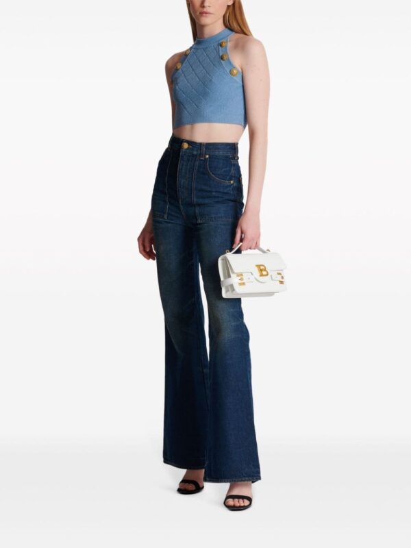 Balmain 6-Button knitted crop top - Image 2