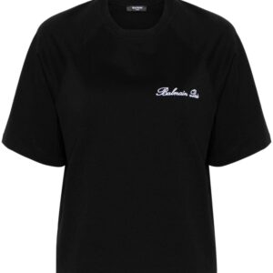 Balmain logo-embroidered cotton T-shirt