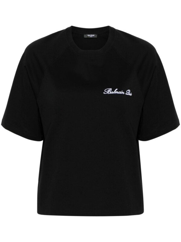 Balmain logo-embroidered cotton T-shirt