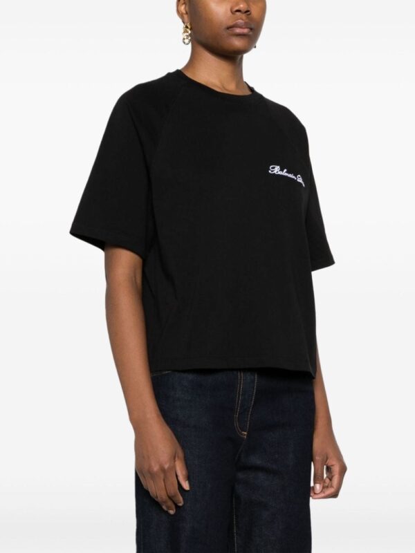 Balmain logo-embroidered cotton T-shirt - Image 3