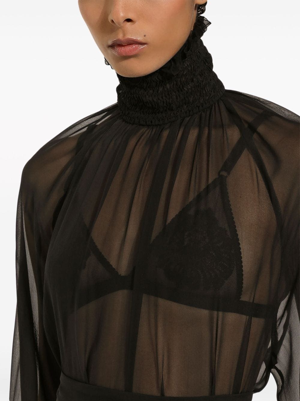 Dolce & Gabbana high-neck sheer silk blouse - Image 5