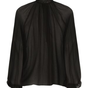 Dolce & Gabbana high-neck sheer silk blouse