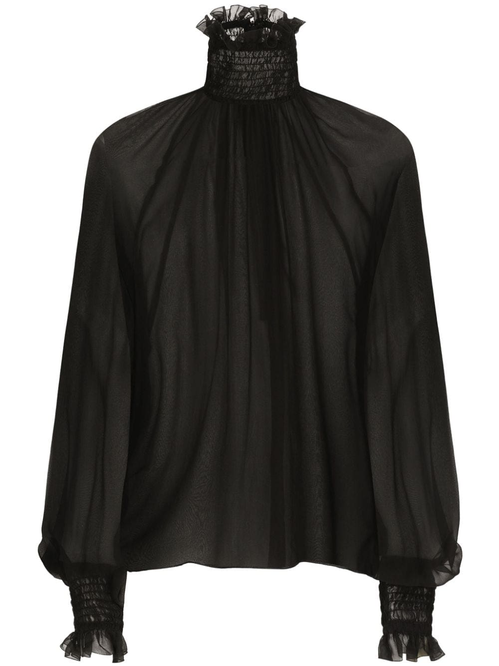 Dolce & Gabbana high-neck sheer silk blouse