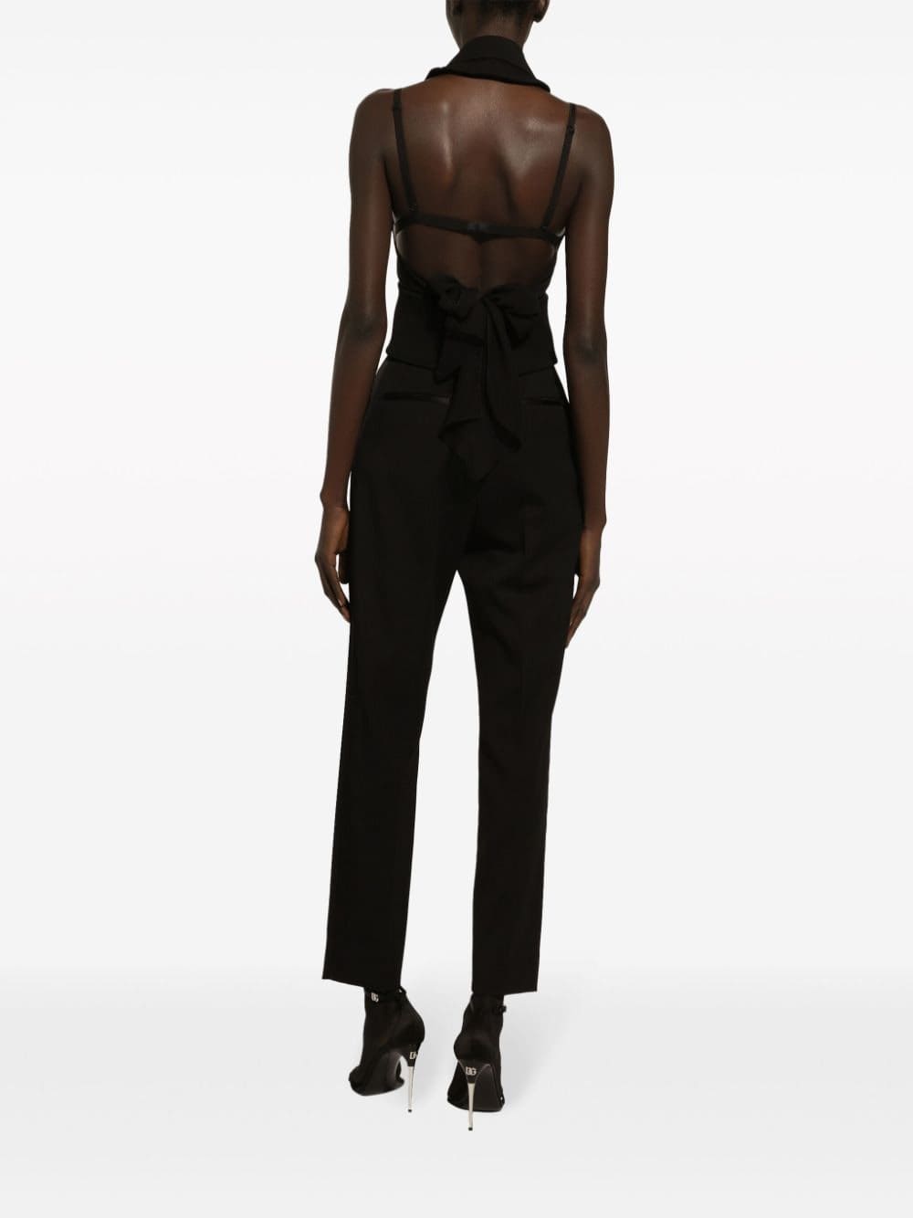 Dolce & Gabbana floral-appliqué silk scarf top - Image 4