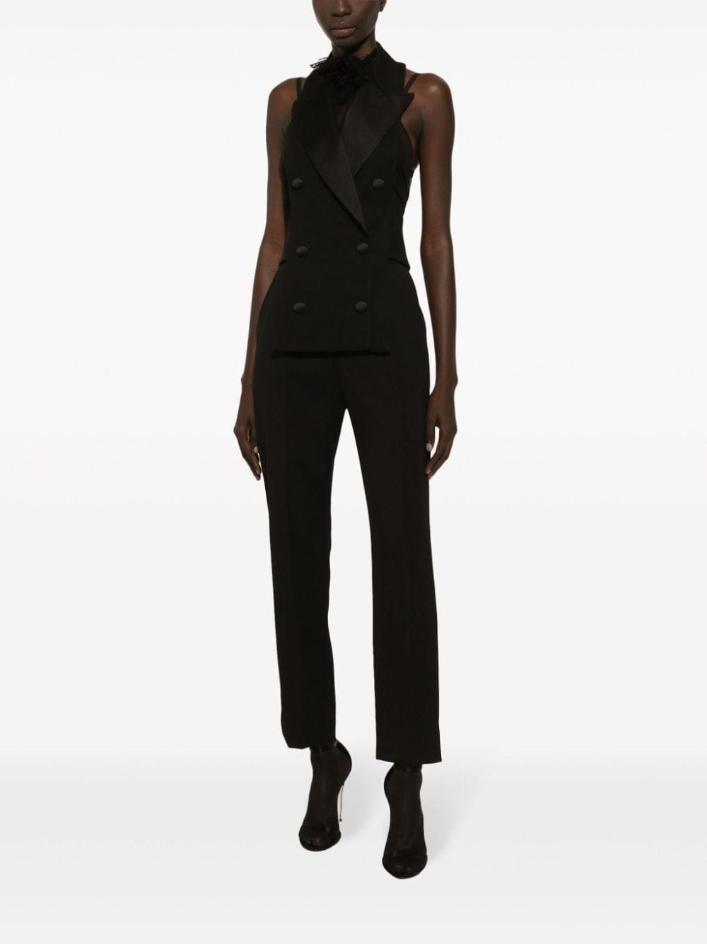 Dolce & Gabbana floral-appliqué silk scarf top - Image 3