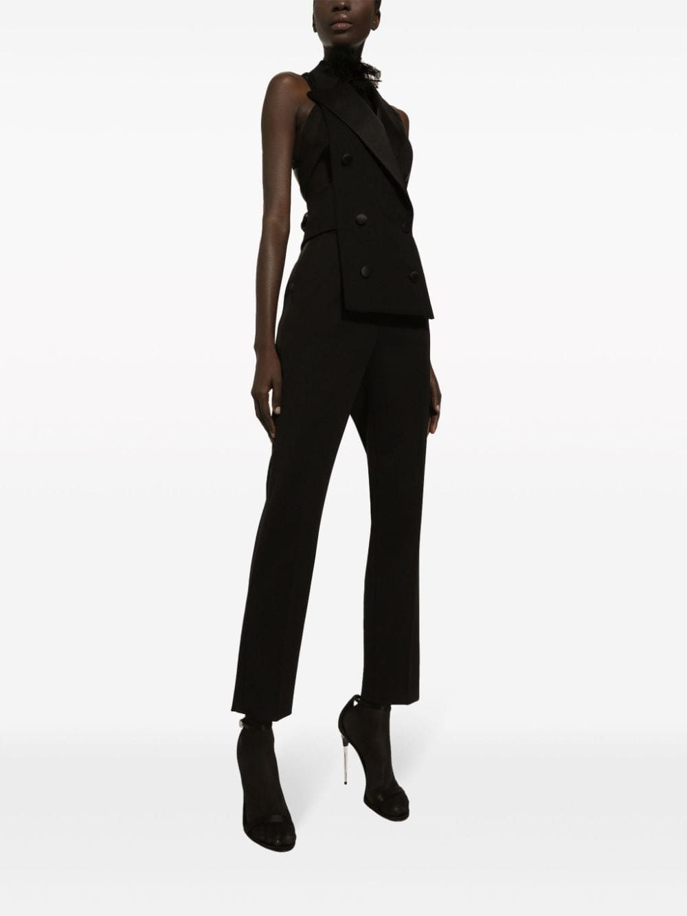 Dolce & Gabbana floral-appliqué silk scarf top - Image 2