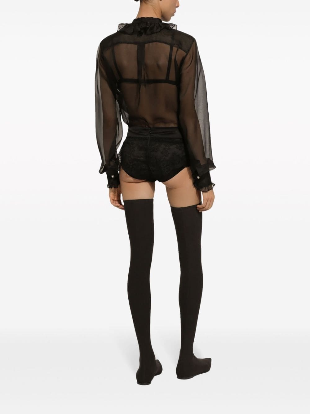 Dolce & Gabbana frilled-detail silk blouse - Image 4