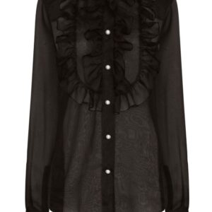 Dolce & Gabbana frilled-detail silk blouse