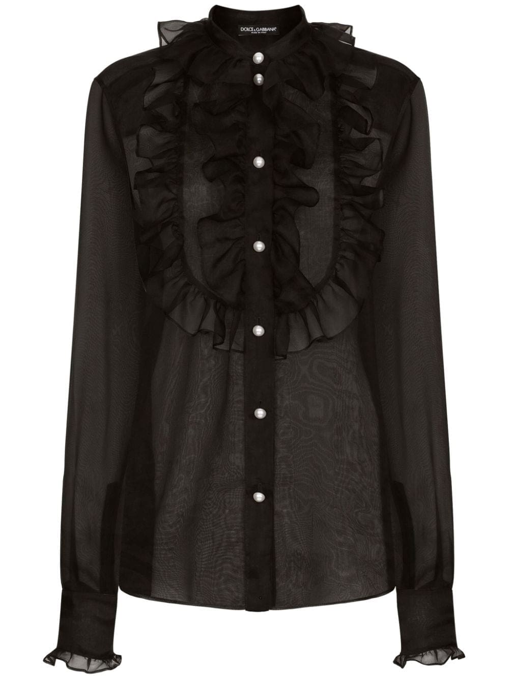 Dolce & Gabbana frilled-detail silk blouse
