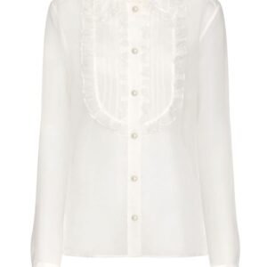 Dolce & Gabbana ruffled sheer cotton blouse