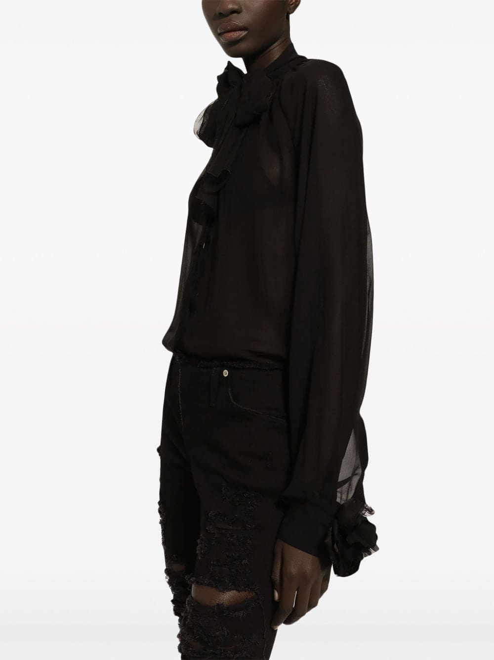 Dolce & Gabbana floral-appliqué cotton blouse - Image 5